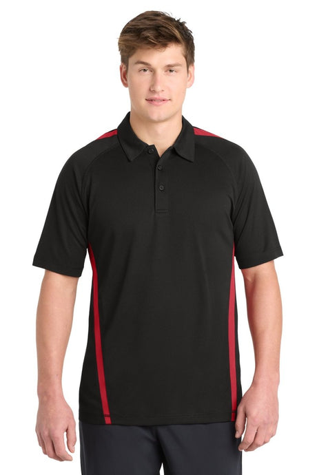 Sport - Tek ® PosiCharge ® Micro - Mesh Colorblock Polo. ST685 - Sport - Tek ST685 Black/ Red XS Polos/Knits