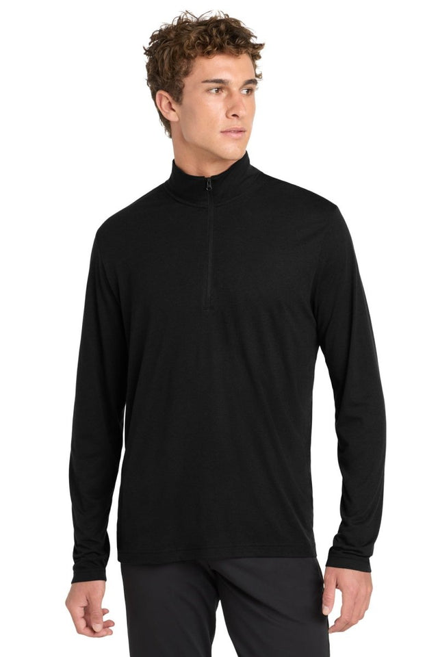 Sport - Tek ® PosiCharge ® Tri - Blend Wicking 1/4 - Zip Pullover. ST407 - Sport - Tek ST407 Black Triad Solid XS Sweatshirts/Fleece