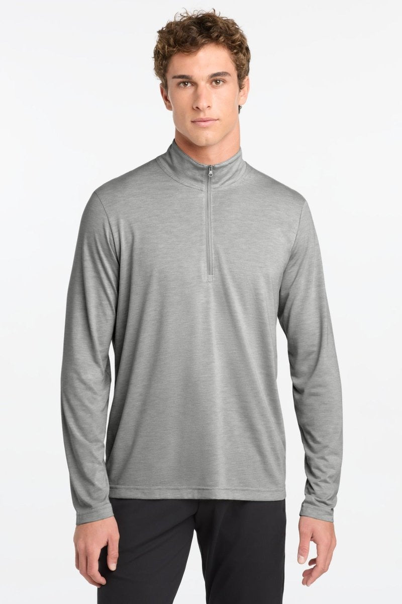 Sport - Tek ® PosiCharge ® Tri - Blend Wicking 1/4 - Zip Pullover. ST407 - Sport - Tek ST407 Light Grey Heather XS Sweatshirts/Fleece