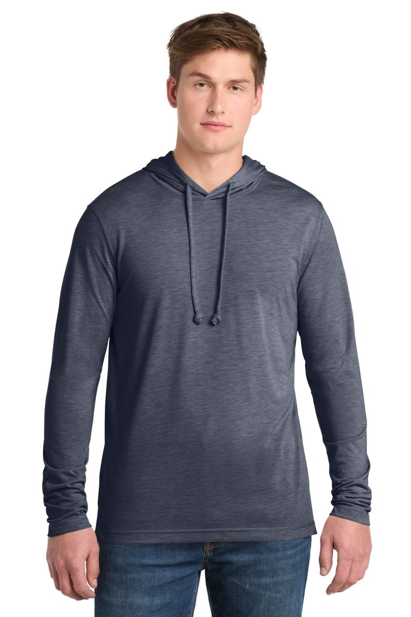 Sport - Tek ® PosiCharge ® Tri - Blend Wicking Long Sleeve Hoodie ST406 - Sport - Tek ST406 True Navy Heather XS Sweatshirts/Fleece