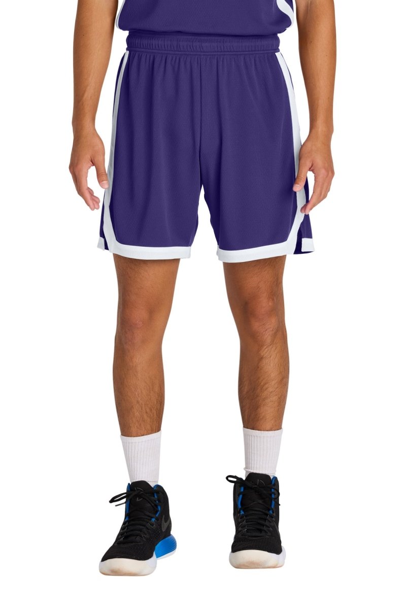 Sport - Tek ® Rival Basketball 7'Short ST901 - Sport - Tek ST901 Purple/ White XS Activewear