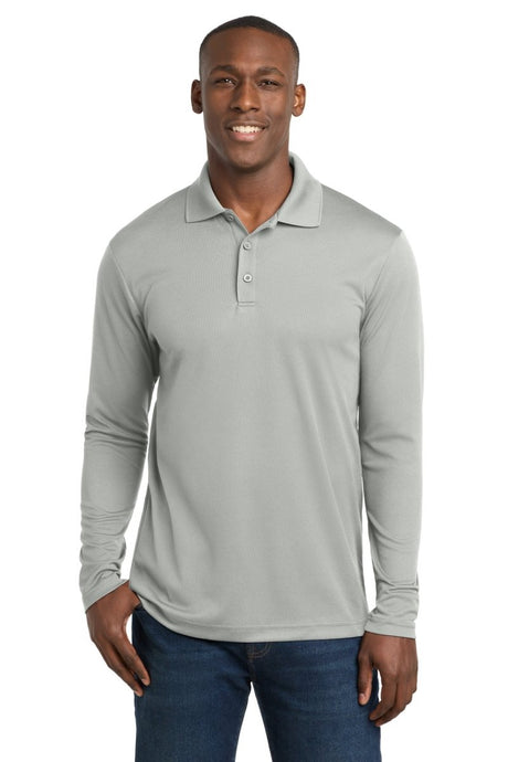 Sport - Tek ST640LS PosiCharge RacerMesh Long Sleeve Polo - Sport - Tek ST640LS Silver XS Polos/Knits