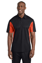 Sport - Tek ST655 Side Blocked Micropique Sport - Wick Polo Black/ Deep Orange XS Polos/Knits