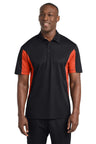 Sport - Tek ST655 Side Blocked Micropique Sport - Wick Polo Black/ Deep Orange XS Polos/Knits