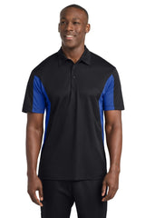 Sport - Tek ST655 Side Blocked Micropique Sport - Wick Polo Black/ True Royal XS Polos/Knits