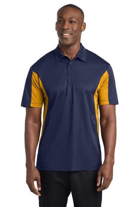 Sport - Tek ST655 Side Blocked Micropique Sport - Wick Polo True Navy/ Gold XS Polos/Knits