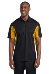 Sport - Tek ® Tall Side Blocked Micropique Sport - Wick ® Polo. TST655 - Sport - Tek TST655 Black/ Gold LT Polos/Knits