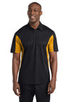 Sport - Tek ® Tall Side Blocked Micropique Sport - Wick ® Polo. TST655 - Sport - Tek TST655 Black/ Gold LT Polos/Knits