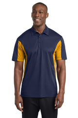 Sport - Tek ® Tall Side Blocked Micropique Sport - Wick ® Polo. TST655 - Sport - Tek TST655 True Navy/ Gold LT Polos/Knits