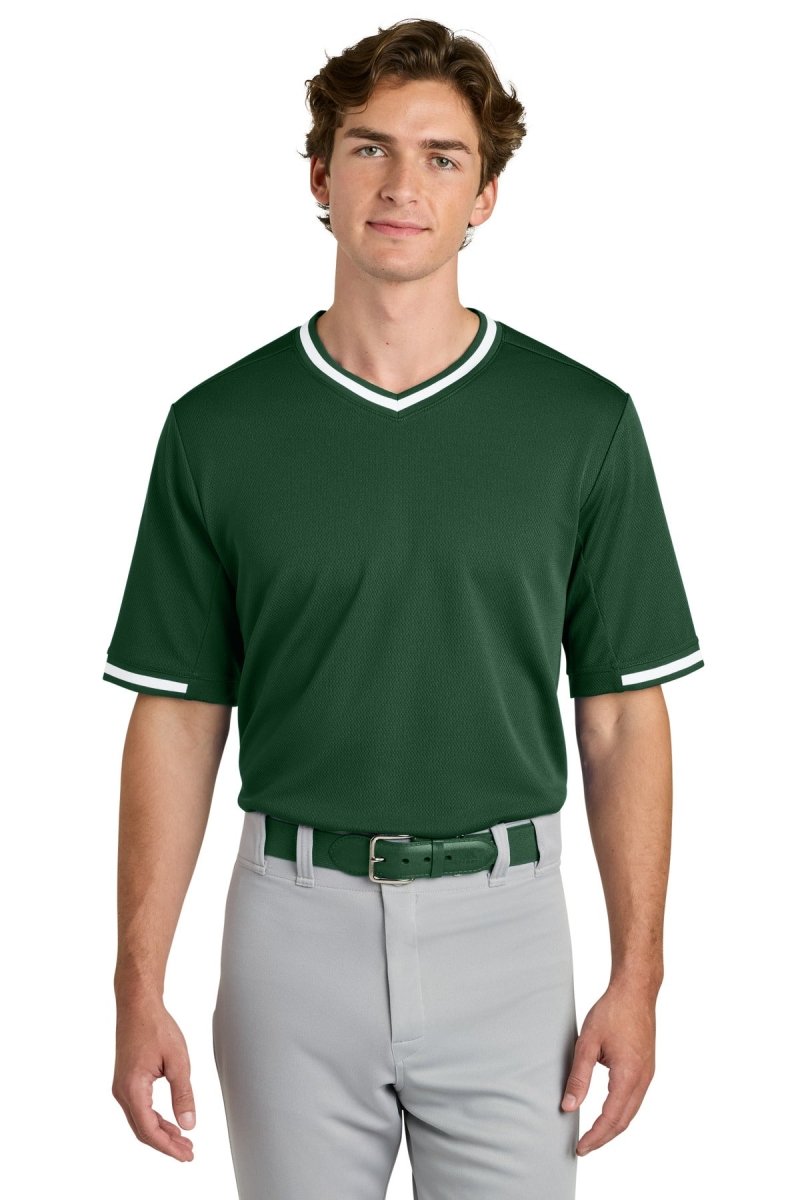 Sport - Tek ® Tough Mesh V - Neck Baseball Jersey ST221 - Sport - Tek ST221 Forest Green XS Jerseys
