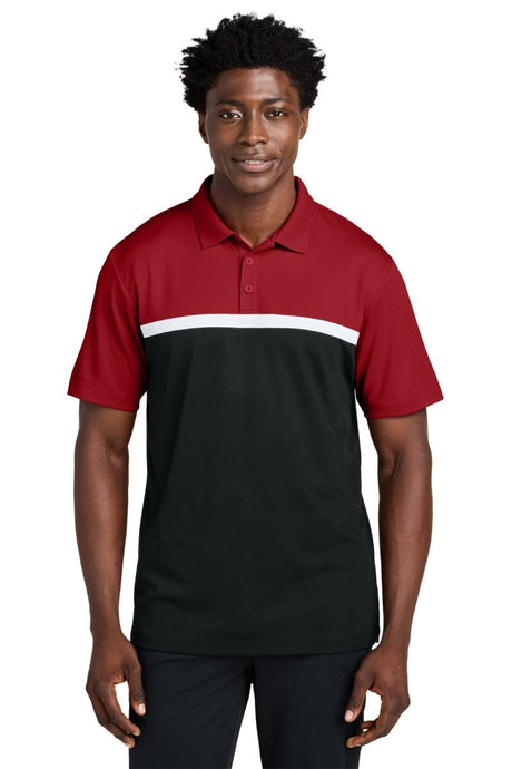 Sport - Tek ® UV Micropique Colorblock Polo ST741 - Sport - Tek ST741 Deep Red/ Black/ White XS Polos/Knits