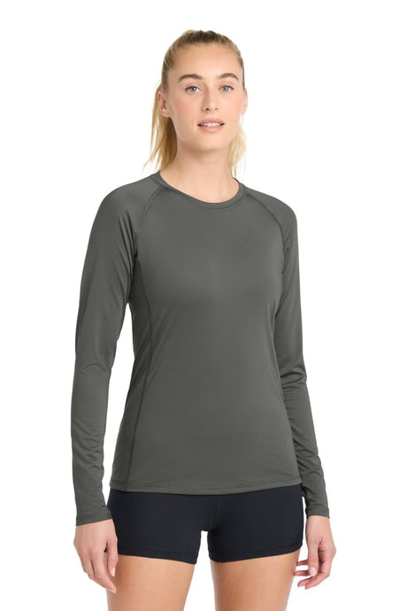 Sport - Tek ® Women's Long Sleeve Rashguard Tee. LST470LS - Sport - Tek LST470LS Dark Smoke Grey XS Catcher’s Gear