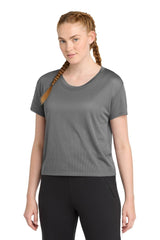Sport - Tek ® Women's PosiCharge ® Draft Crop Tee. LST411 - Sport - Tek LST411 Dark Grey XS Short Sleeve T-Shirts