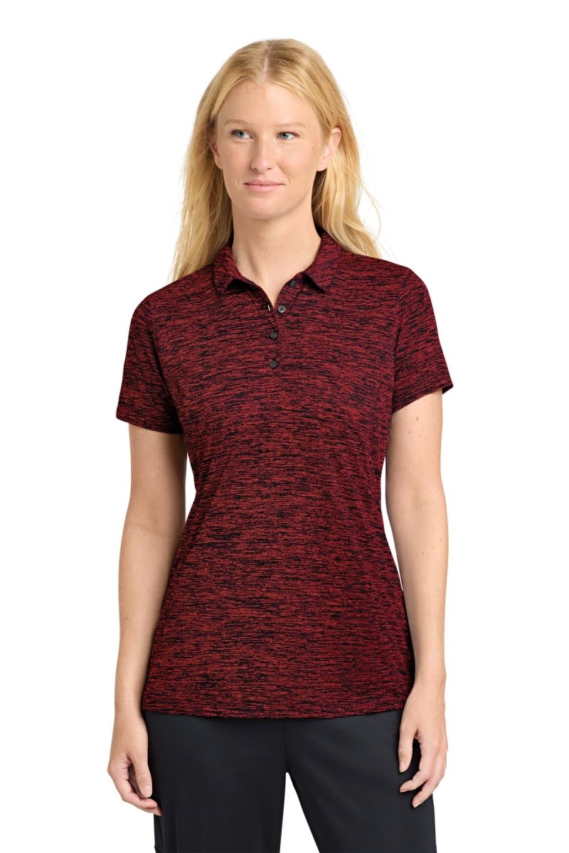 Sport - Tek ® Women's PosiCharge ® Electric Heather Polo. LST590 - Sport - Tek LST590 Deep Red/ Black Electric XS Polos/Knits