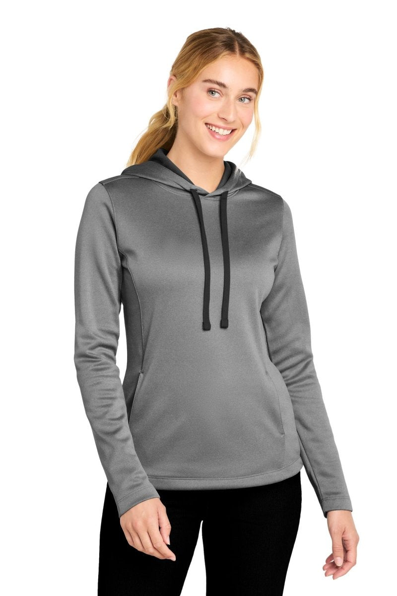 Sport - Tek ® Women's PosiCharge ® Sport - Wick ® Heather Fleece Hooded Pullover. LST264 - Sport - Tek LST264 Black Heather XS Sweatshirts/Fleece