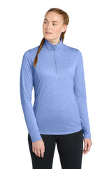 Sport - Tek ® Women's PosiCharge ® Tri - Blend Wicking 1/4 - Zip Pullover. LST407 - Sport - Tek LST407 True Royal Heather XS Sweatshirts/Fleece