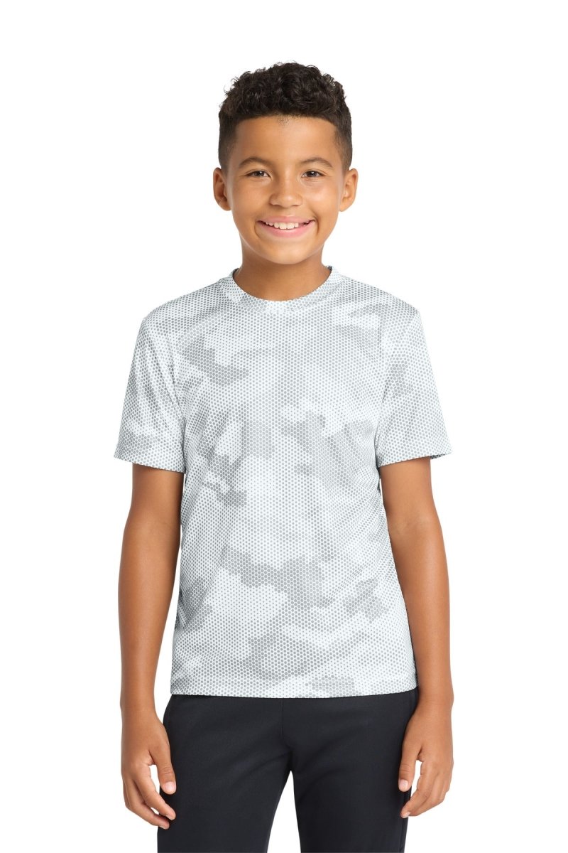 Sport - Tek ® Youth CamoHex Tee. YST370 - Sport - Tek YST370 White XS Youth T-Shirts