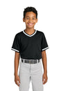 Sport - Tek ® Youth Tough Mesh V - Neck Baseball Jersey YST221 - Sport - Tek YST221 Black XS Jerseys
