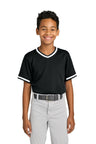 Sport - Tek ® Youth Tough Mesh V - Neck Baseball Jersey YST221 - Sport - Tek YST221 Black XS Jerseys