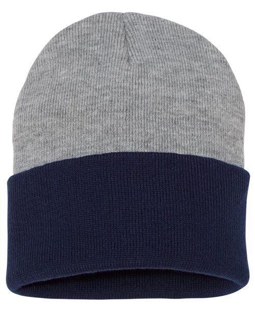 Sportsman 12" Color Blocked Cuffed Beanie - Sportsman SP12T Black/ Heather One Size Beanies