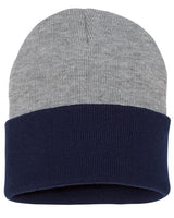 Sportsman 12" Color Blocked Cuffed Beanie - Sportsman SP12T Black/ Heather One Size Beanies