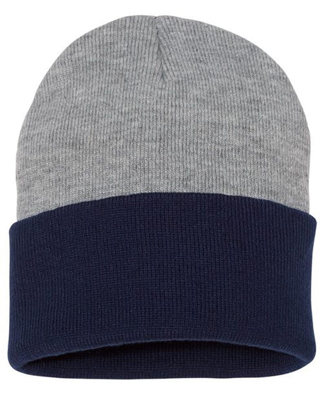 Sportsman 12" Color Blocked Cuffed Beanie - Sportsman SP12T Black/ Heather One Size Beanies