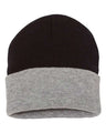 Sportsman 12" Color Blocked Cuffed Beanie - Sportsman SP12T Black/ Heather One Size Beanies
