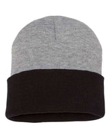 Sportsman 12" Color Blocked Cuffed Beanie - Sportsman SP12T Heather/ Black One Size Beanies