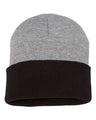 Sportsman 12" Color Blocked Cuffed Beanie - Sportsman SP12T Heather/ Black One Size Beanies