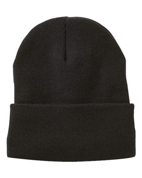 Sportsman 12" Fleece Lined Cuffed Beanie - Sportsman SP12FL Black One Size Beanies