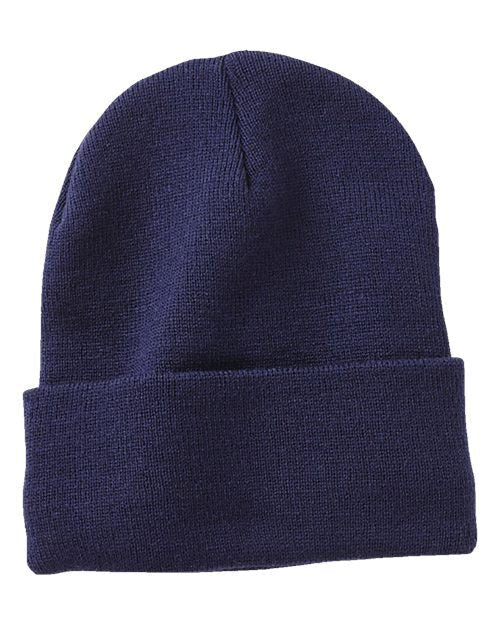 Sportsman 12" Fleece Lined Cuffed Beanie - Sportsman SP12FL Black One Size Beanies