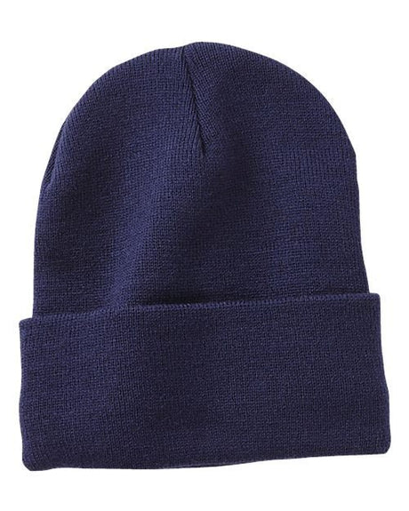 Sportsman 12" Fleece Lined Cuffed Beanie - Sportsman SP12FL Navy One Size Beanies