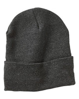 Sportsman 12" Jersey Lined Cuffed Beanie - Sportsman SP12JL Heather Charcoal One Size Beanies