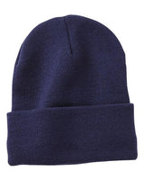 Sportsman 12" Jersey Lined Cuffed Beanie - Sportsman SP12JL Navy One Size Beanies
