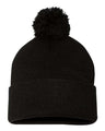 Sportsman 12" Pom - Pom Cuffed Beanie - Sportsman SP15 Black One Size Beanies