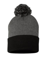 Sportsman 12" Pom - Pom Cuffed Beanie - Sportsman SP15 Black One Size Beanies