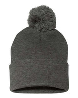 Sportsman 12" Pom - Pom Cuffed Beanie - Sportsman SP15 Dark Heather Grey One Size Beanies