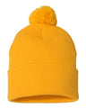 Sportsman 12" Pom - Pom Cuffed Beanie - Sportsman SP15 Gold One Size Beanies