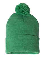 Sportsman 12" Pom - Pom Cuffed Beanie - Sportsman SP15 Heather Kelly One Size Beanies