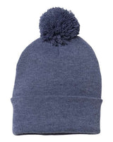 Sportsman 12" Pom - Pom Cuffed Beanie - Sportsman SP15 Heather Navy One Size Beanies