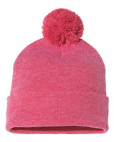 Sportsman 12" Pom - Pom Cuffed Beanie - Sportsman SP15 Heather Red One Size Beanies