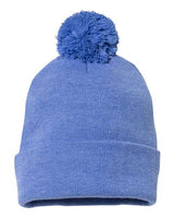 Sportsman 12" Pom - Pom Cuffed Beanie - Sportsman SP15 Heather Royal One Size Beanies