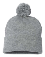 Sportsman 12" Pom - Pom Cuffed Beanie - Sportsman SP15 Light Heather Grey One Size Beanies