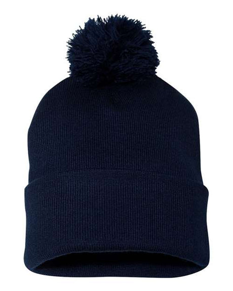 Sportsman 12" Pom - Pom Cuffed Beanie - Sportsman SP15 Navy One Size Beanies