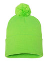 Sportsman 12" Pom - Pom Cuffed Beanie - Sportsman SP15 Neon Green One Size Beanies