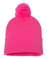 Sportsman 12" Pom - Pom Cuffed Beanie - Sportsman SP15 Neon Pink One Size Beanies