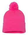 Sportsman 12" Pom - Pom Cuffed Beanie - Sportsman SP15 Neon Pink One Size Beanies