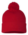 Sportsman 12" Pom - Pom Cuffed Beanie - Sportsman SP15 Red One Size Beanies