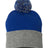 Sportsman 12" Pom - Pom Cuffed Beanie - Sportsman SP15 Royal/ Light Heather Grey One Size Beanies