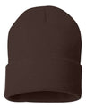Sportsman 12" Solid Cuffed Beanie - Sportsman SP12 Brown One Size Beanies